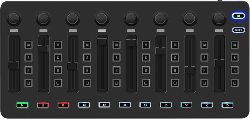 M-Wave Wireless Midi Controller Mixer, Bluetooth Semi Weighted Professional dynamic keybed 8 Knobs and Music Production,Software Included (Black Mixer) - Image 1